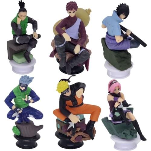 Naruto Shippuden Anime Figurine Kakashi Gaara Sakura Action Figures PVC Model Gifts Anime Figures Toys for Children 6pcs/set
