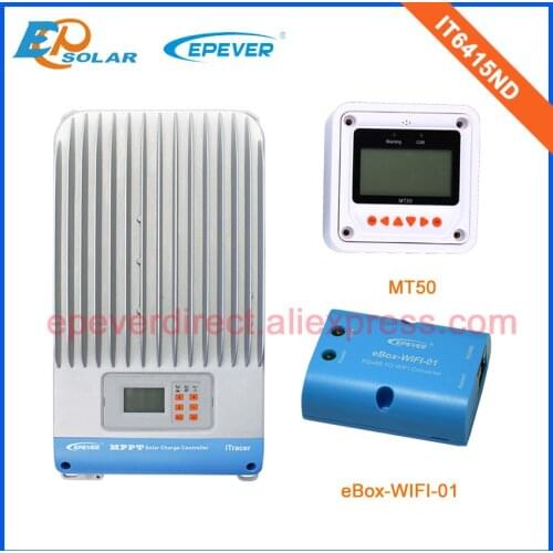 Mppt regulator automatic work EPEVER Solar controller IT6415ND 60A 48V/36V/24V/12V work EP series wifi box and MT50 Meter