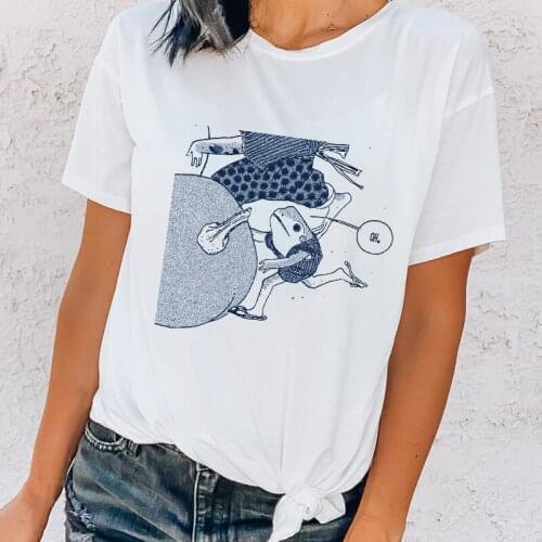 Women T shirts Frog Print Cute Graphic Tee Tshirt femme Aesthetic White Ladies T-shirt Harajuku Casual Summer female tshirt 2021