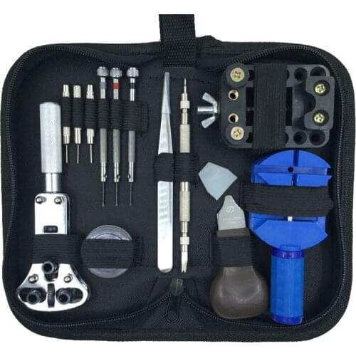 Repair Tools Professional Watch Case 13 Pieces Full Set Multi-function with Chain Ring Cap Pin Remover Watch Battery with Screwd