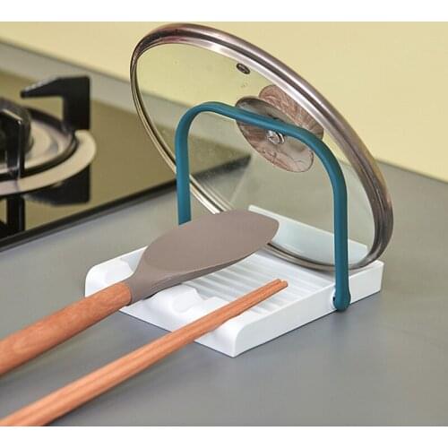 Round Kitchen Spoon Holder Organizer Plastic Spoon Rest Fork Spatula Chopsticks Rack Non-slip Spoons Pad Kitchen Cooking Tools