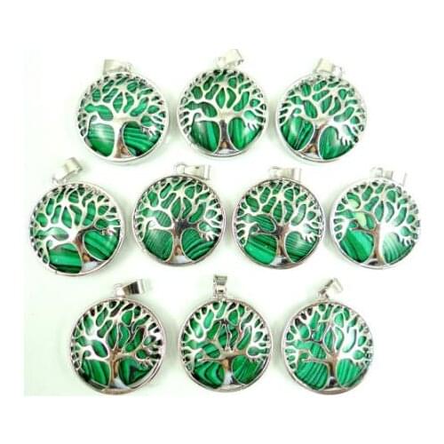 Natural stone Turquoises Quartz crystal lapis aventurine tiger eye pendant Jewelry making necklace Accessories10pcs