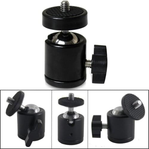 Mini Ball Head with 1/4 Hotshoe Mount Adapter 360 Degree Swivel Aluminum Tripod Ballhead for DSLR Light Stand Camrea Joint
