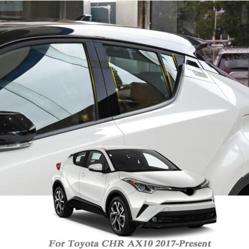 8pcs Car Styling For Toyota CHR AX10 2017-Present Car Window Trim Sticker Middle Column Sticker PVC External Accessories