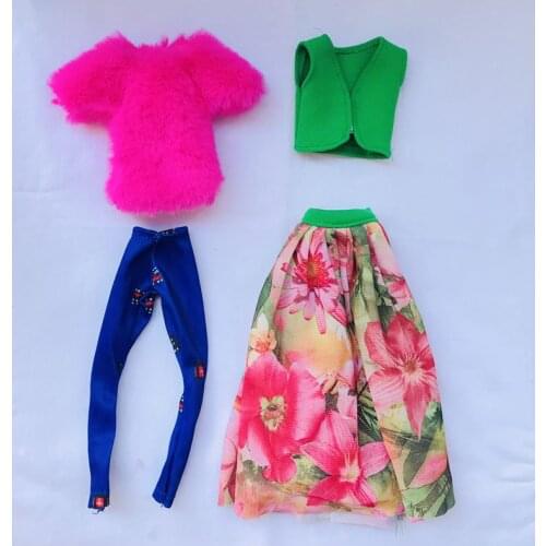 Newest Handmade Fashion Dress For Doll 5 Style/Lot Gifts For Girls Accessories For Barbie DIY Children Game Birthday Present