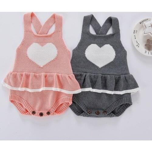 Baby Girls Clothes Autumn Knitted Baby Rompers Ruffle Newborn Infant Baby Overalls Cute Newborn Girls Jumpsuit Baby Clothes