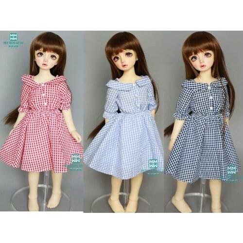 BJD doll clothes fits 1/4 43cm MSD bjd doll Cotton fashion plaid dress