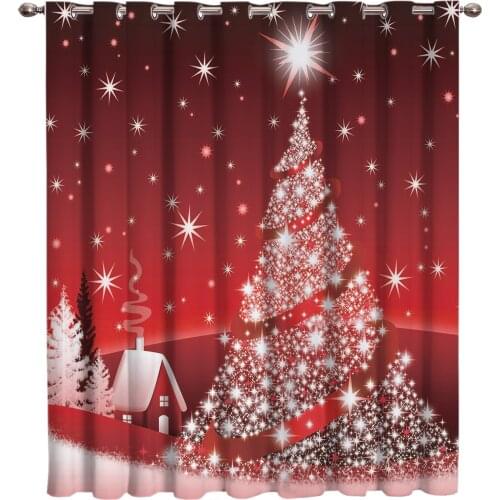 Merry Christmas Tree Window Treatments Curtains Valance Bathroom Outdoor Indoor Kids Window Treatment Valances Window Treatment
