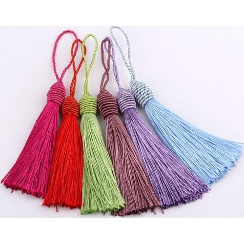 Wholesale 100pcs/Lot 15cm Long Silk Tassel Fringe Trim High Quality Tassel Trim Tassels for Curtains Accessories DIY