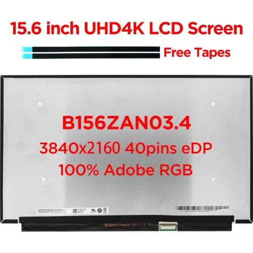 Original B156ZAN03.4 for Dell Alienware M15 15.6" IPS UHD4K 3840x2160 Laptop LCD Screen 100% NTSC 100% Adobe RGB 40pins eDP