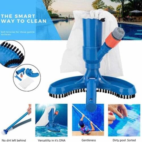 Portable Pool Vacuums Mini Jet Underwater Cleaner with Mesh Bag, Brush Head Quick Hose Connector For Cleaning Small Swimming