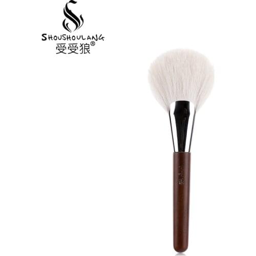 Shoushoulang Professional Make Up Brush Large Fan Shape Setting Face Powder Brush 20# Soft Saibikoho Goat Hair Makeup Brushes