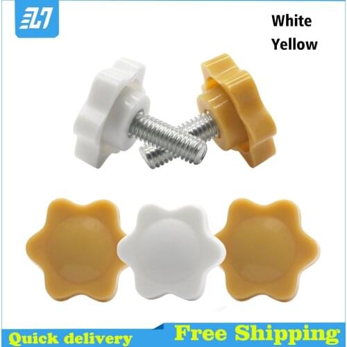 Star Shape Handle Knob Thghtenin Screw Plastic Industry Equipment Clamping Bolt White Yellow M4 M5 M6 M8 M10 M12