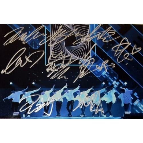 Hand signed IDOL PRODUCER NINE PERCENT autographed group photo 4*6 China Pop 052018A