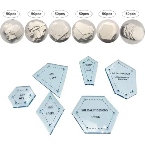 Hexagon Templates for Patchwork Paper Quilting Sewing Craft DIY Six Sizes