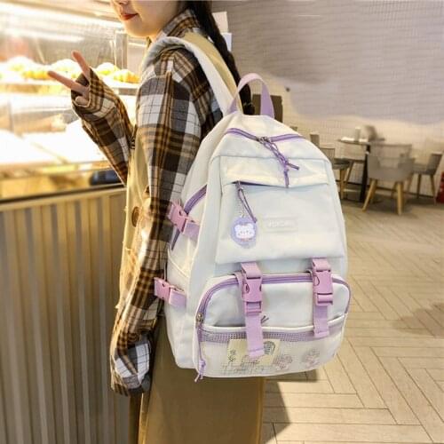 School Backpack Students Cute Style Womens Backpacks for Girls Korean Large Capacity Teenager Schoolbag Travel Female Bags