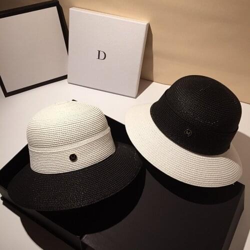 New Summer Womens Boater Beach Hat Wide Side Female Casual Panama Hat Lady Classic Dome Straw Sun Hat