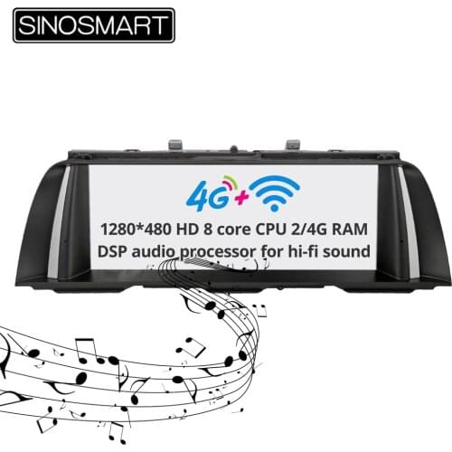 Sinosmart IPS 2.5D screen car gps multimedia radio navigation player for BMW 5 Series 201-2012 Series with NBT/CIC/CCC system