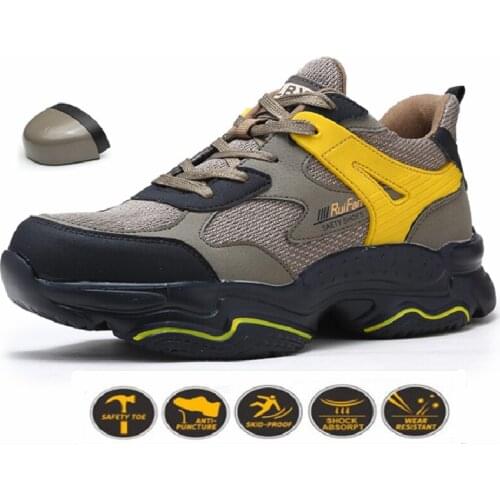 Light Fashion Breathable Work Safety Shoes Mens Boots Steel Toe Cap Wear-resistant Non-slip Sneakers Men Indestructible Shoes