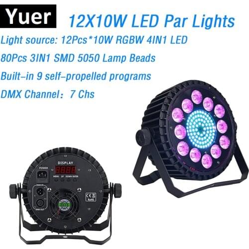 12X10W RGBW 4IN1 LED Par Lights Aluminum Alloy Dj Disco Party Nightclub Bar Events Dj Projector Wash Lighting Effect Stage Light