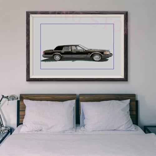 T029 Retro Racing Car Classic Painting Black car 49 Custom Silk Poster Home Deco Wall Art Christmas Gift