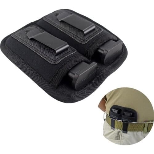 Tactical Double Magazine Pouch 9mm Concealed Mag Case Carrier Military Handgun Ammo Bullet Pouch Bag for Glock 17 19 21