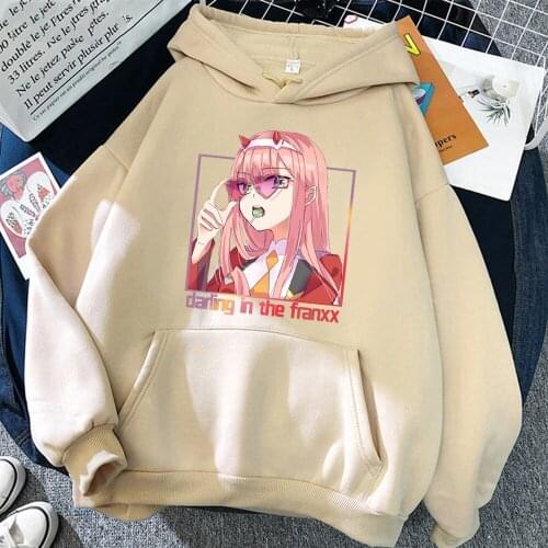 Darling in the Franxx Men/woman Black Hoodies Sweatshirts Oversized Pullovers Sweatshirt
