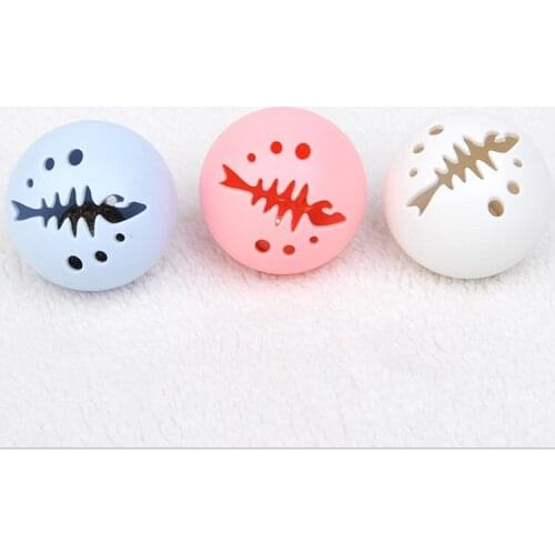 3PCS Pet Cat Supplies Catnip Bells Luminous Funny Cat Ball Cat Toy Fish Bone-shaped Cat Self-hey Ball Interactive Training