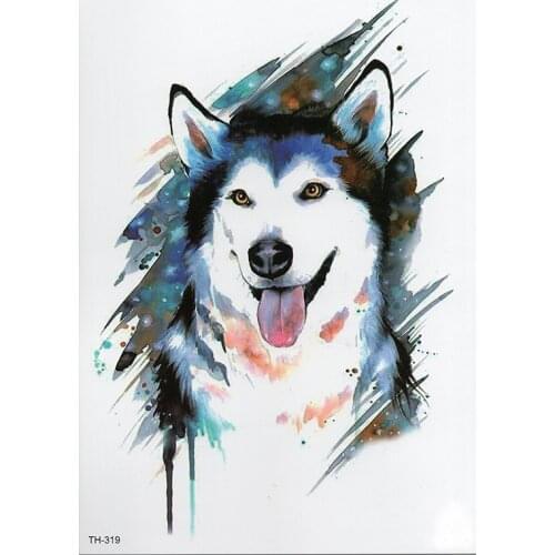 Waterproof Temporary Tattoo Sticker White Wolf Samll Arm Sleeve Tattoo Hawk Fox Animal Full Flower Tatoo Body Art Tattoo