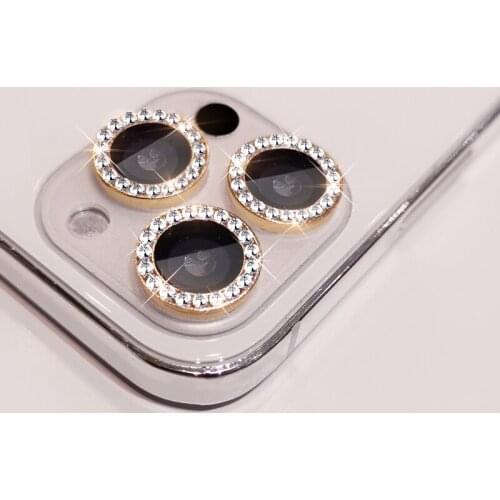 3pcs Glitter Camera Len Tempered Glasses for iphone 12 mini/12/12 pro/12 pro max Jewelry Len Cover Screen Protector Camera Glass