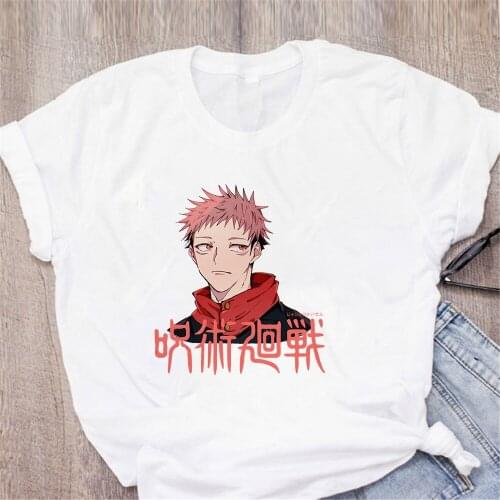 Jujutsu Kaisen Women Tshirt Itadori Yuji Print Summer Cartoon Short Sleeve Graphic Tee Tops Female Clothes Dropship