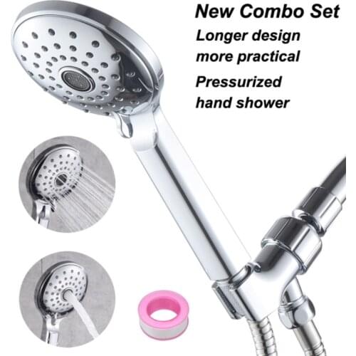 1set Bathroom Shower Head 2 Funtions Handheld Shower Head Sprayer with Holder and 1.5m Hose