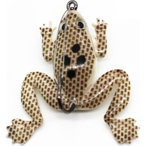 10Pcs/Set Frog Bait Vivid Sharp Hook Soft 3D Eyes Thunder Frog Blackfish Bionic Simulated Lure Bright Surface Mini Fishing Lures