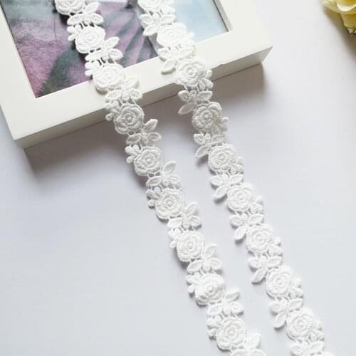 19yards 2.5cm Cotton embroidery lace fabric Garment needlework sewing Patchwork DIY Handmade accessories Clothes decoration 415