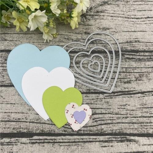 5pcs/set heart Card Frame Craft Metal Cutting Dies For DIY Scrapbooking Album Embossing Paper Cards Decorative Crafts