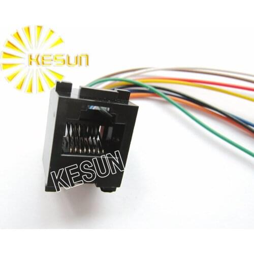 50PCS x 641D-8P8C RJ45 8P8C LAN Modular Network Connector With 150mm Wire