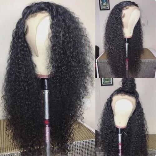 Alibd Kinky Curly Lace Front Human Hair Wigs Brazilian Remy Hair 13X6 Deep Part Kinky Curly Lace Wigs for Black Women