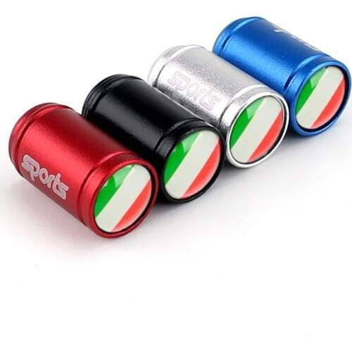 Auto Car Accessories Wheel Tire Valve Caps For Italy Flag Logo For Alfa Romeo Fiat 500 Punto Opel VW Mini Cooper Toyota Audi BMW