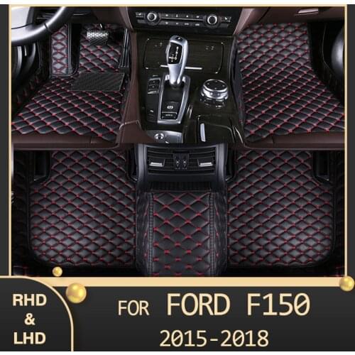 MIDOON Car floor mats for Ford F150 FOUR DOOR 2015 2016 2017 2018 Custom auto foot Pads automobile carpet cover