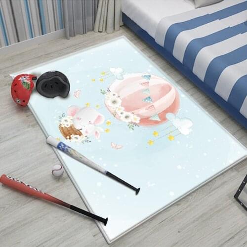 2021 Alfombra Top Brand Non-slip Floor Cute Elephant Pattern Kids Play Carpet Children Rug Baby Flannel Carpet Children Durable