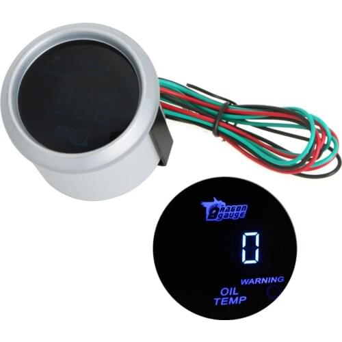 Wholesale Digital Oil Temp Temperature Meter Gauge with Sensor for Car 52mm 2in LCD 40~150 Celsius Degree Black White Optional