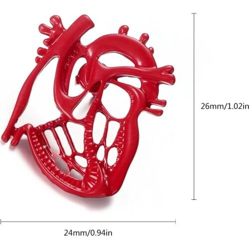 DCARZZ Cute anatomy Heart Brooch Medical Red Enamel Pin Trendy Jewelry Doctor Nurse Hospital Badge Lapel Pins Women Gifts