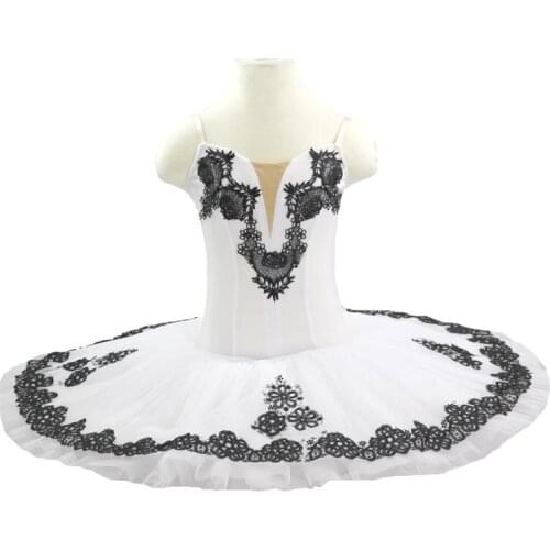 Kids Professional Ballet Dress Dance Costumes Girls Sequined Tutu Ballet Dancing Dress Ballroom Stage Dance Clothing Black white