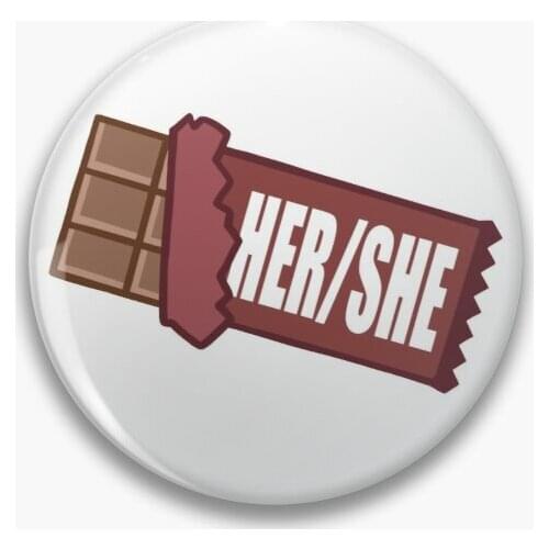 Her She Chocolate Soft Button Pin Hat Metal Collar Cartoon Lapel Pin Creative Jewelry Women Cute Funny Badge Fashion Lover