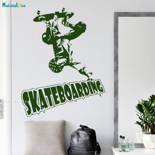 Difficult Skateboarding Action Wall Sticker Home Decor Living Room Art Murals for Boy Removable Extreme Sport Poster YT1728
