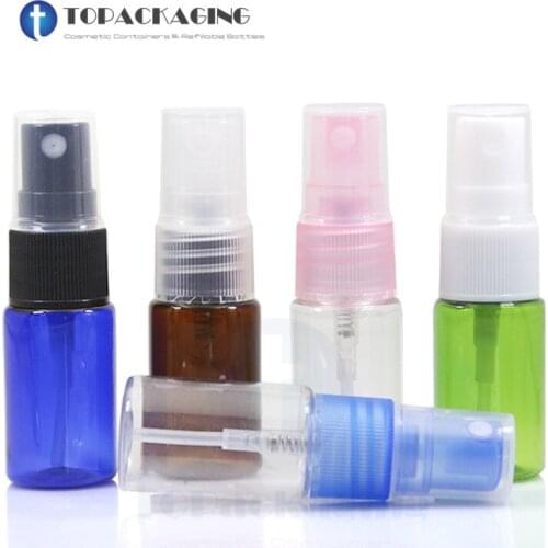 100PCS*10ml Spray Pump Bottle Empty Plastic Cosmetic Container Sample Perfume Fine Mist Atomizer Makeup Liquid Vials Refillable