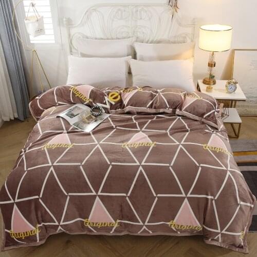 Flannel Duvet Cover Queen King Soft Warm Winter Thick Comforter Cover Coral Fleece Duvet Cover Double Layer Thick Blanket #sw