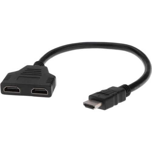 HDMI 2 Dual Port Y Splitter 1080P HDMI V1.4 Male To Double Female Adapter Cable 1 In 2 Out HDMI Converter Connect Cable Cord