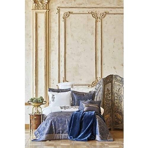 Karaca Home Venita Navy Blue 6 Piece Silk Duvet Cover Set