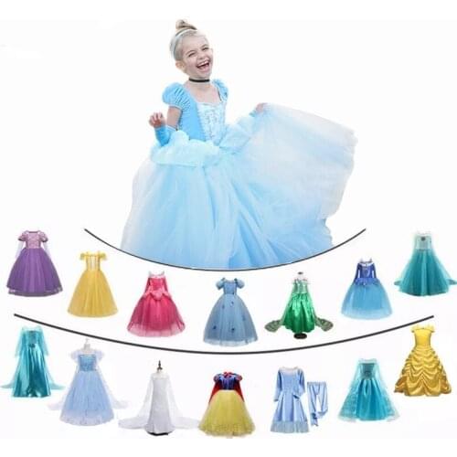 4-10 Years Princess Costume Fancy Masquerade Role-Play Kids Dresses for Girls Halloween Carnival Christmas Children Dress up